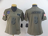 Women Nike Ravens 8 Lamar Jackson 2019 Olive Salute To Service Limited Jersey,baseball caps,new era cap wholesale,wholesale hats